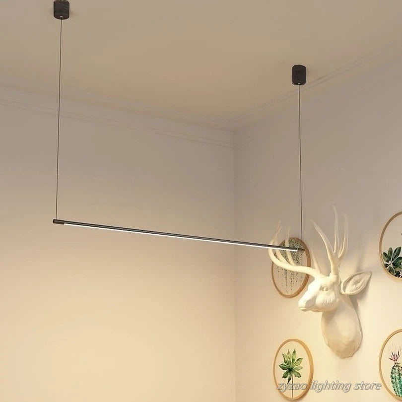 Black Linear Metal LED Pendant Light