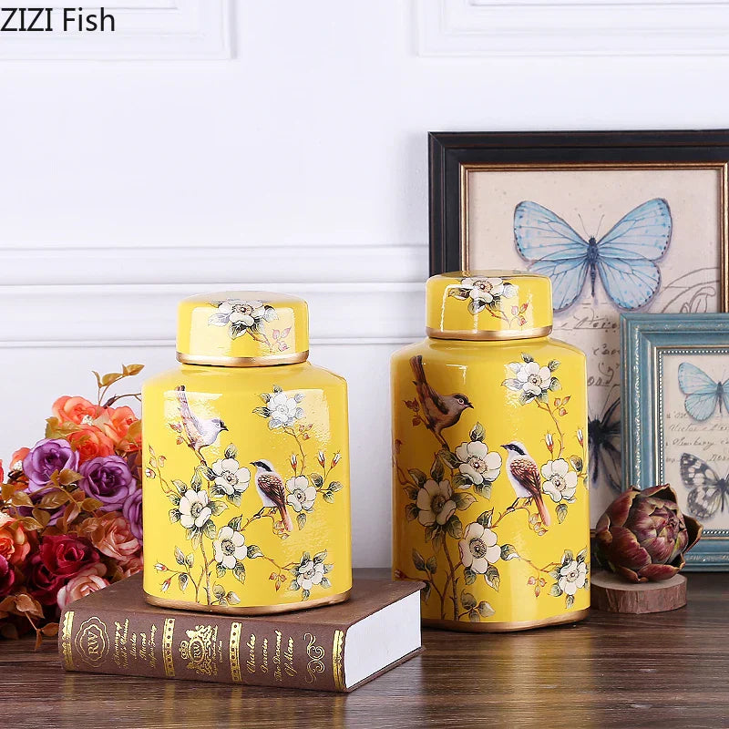 DecorBites™ Country Ceramic Vase: Floral Home Decor Jar for Living Room & Dining Table