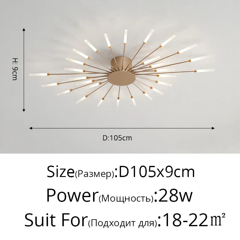 وحدة إضاءة سقف LED أكريليك DecorBites™ لغرفة النوم والردهة وغرفة المعيشة وغرف الأطفال، تصميم عصري لامع