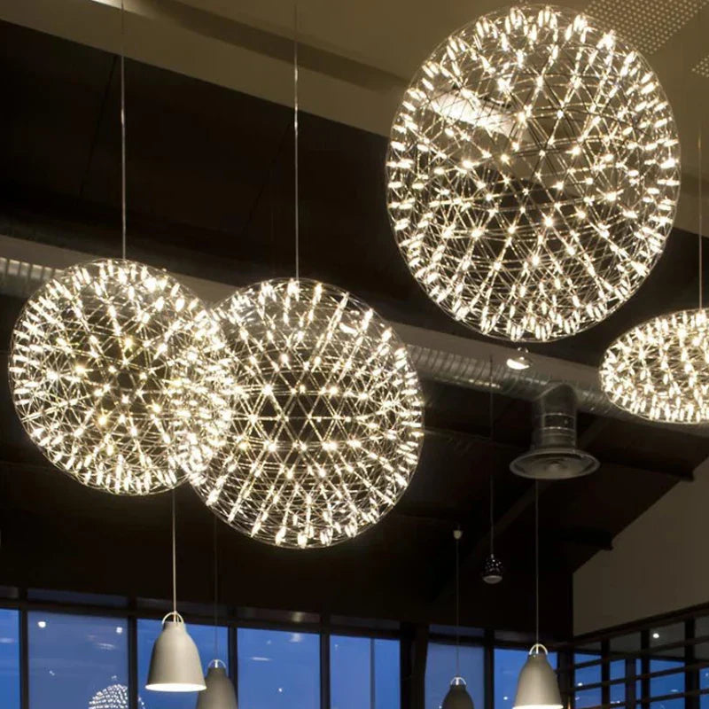 DecorBites™ مصابيح Gypsophila Sparkball المعلقة – تركيبات إضاءة داخلية لغرفة المعيشة والمقهى