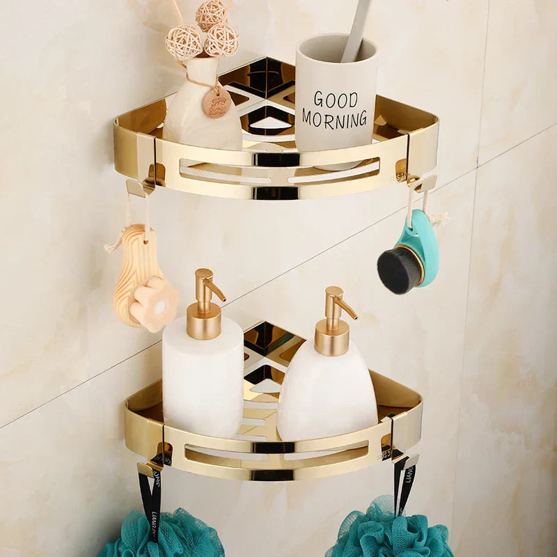 طقم اكسسوارات حمام ذهبي DecorBites™ للمناشف والورق والفرش والمزيد