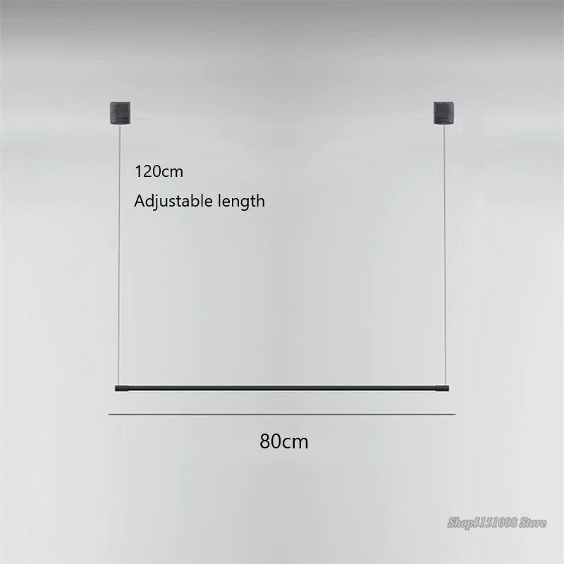 Black Linear Metal LED Pendant Light