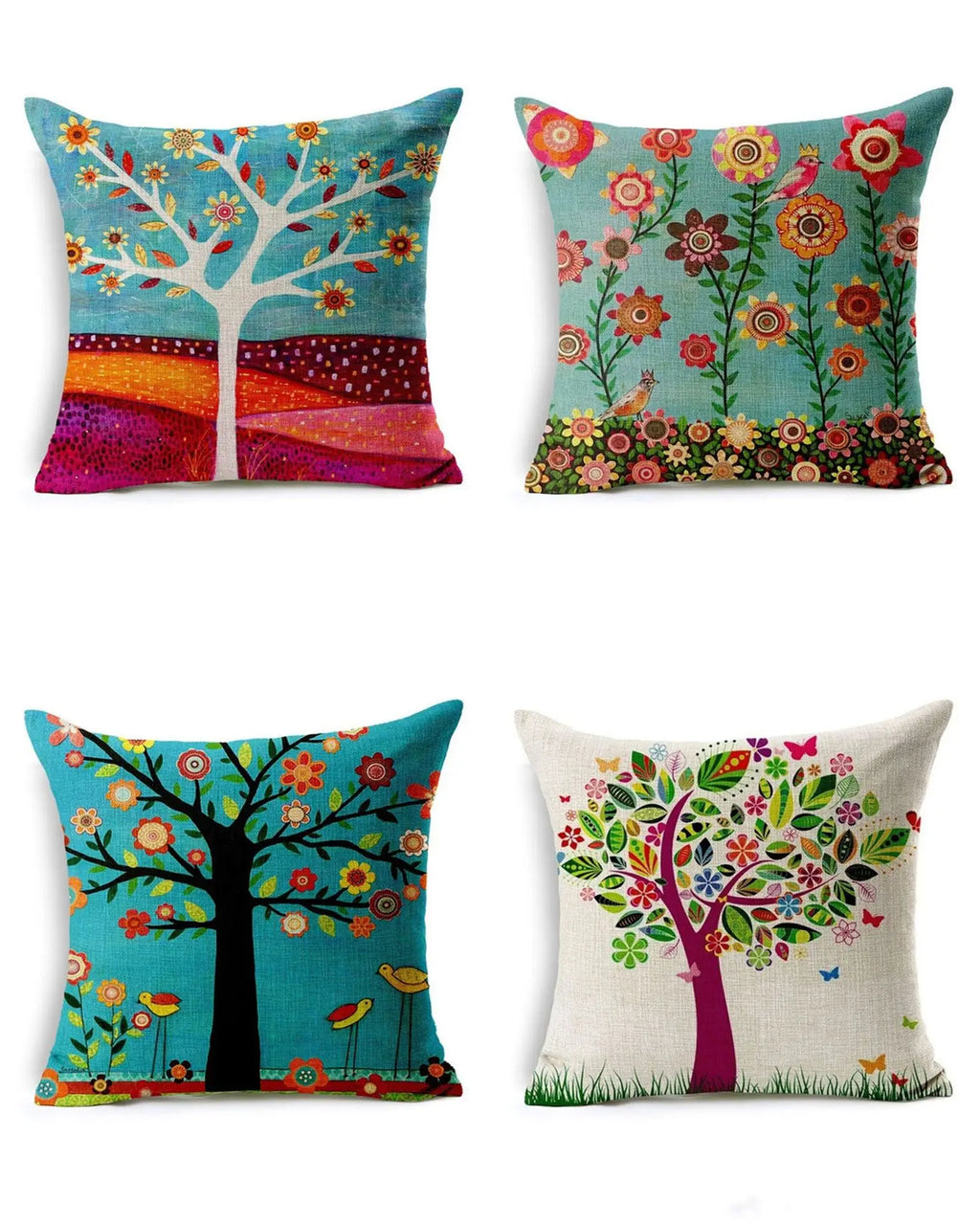 DecorBites™ Green Leaves Decorative Throw Pillowcase 45*45cm for Sofa Home Decor