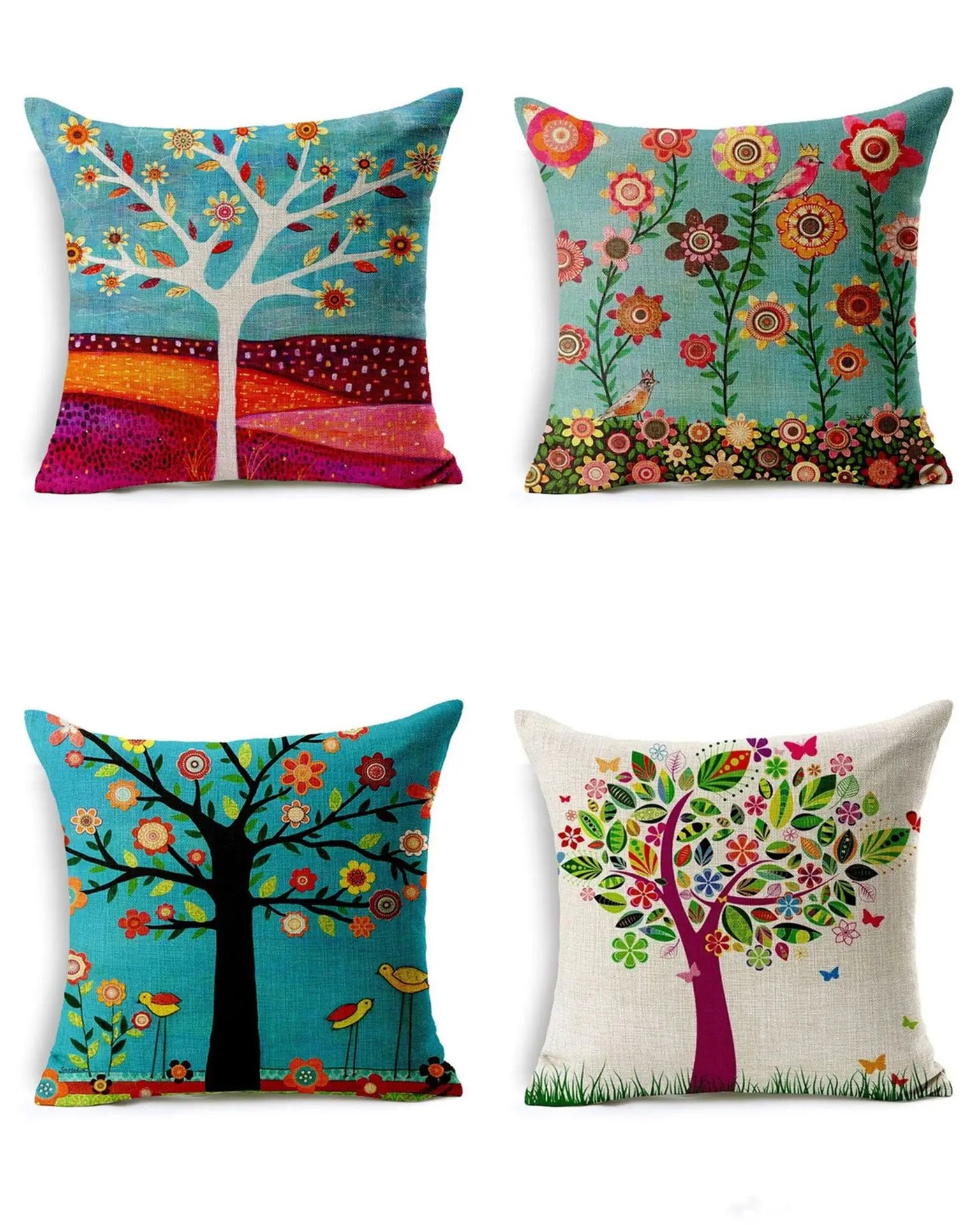 DecorBites™ Green Leaves Decorative Throw Pillowcase 45*45cm for Sofa Home Decor