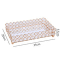 DecorBites™ Crystal Glass Mirror Tray Cosmetic Jewelry Organizer Shelf Storage