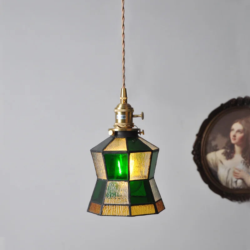 DecorBites™ مصباح معلق نحاسي زجاجي مع مفتاح خشبي: مصباح LED إسكندنافي حديث معلق