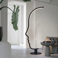 DecorBites™ Black Nordic Human Face LED Floor Lamp: Adjustable Indoor Lighting for Living Room