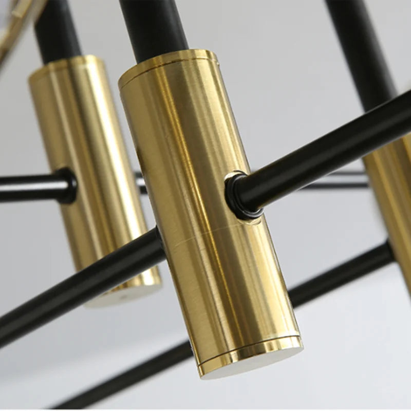 ثريا كروية دائرية LED من DecorBites™ باللونين الأسود والذهبي - إضاءة أنيقة للمنزل