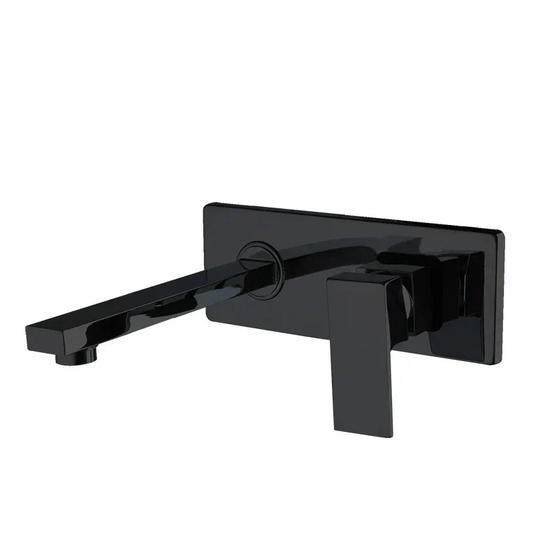 DecorBites™ Golden Polished Wall Mount Bathroom Basin Sink Faucet with Hot & Cold Mixer