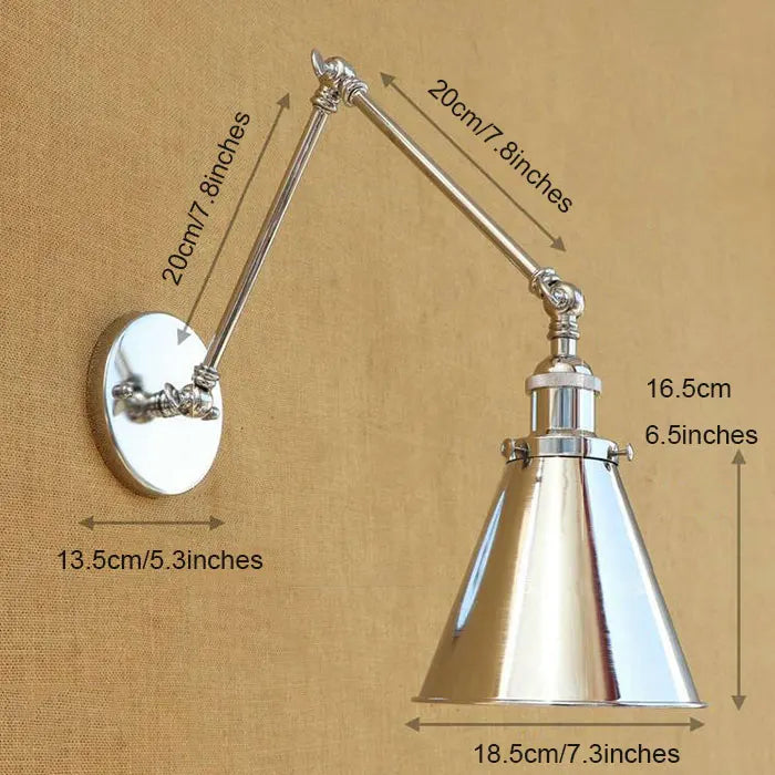 DecorBites™ Dream Master Chrome Wall Sconce Silver Lustre Modern Metal Painted Wall Light