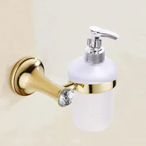DecorBites™ طقم أدوات حمام ذهبية: رف مناشف، حامل ورق تواليت، قضيب مناشف، خطاف