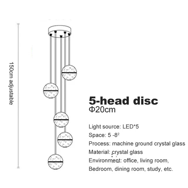 DecorBites™ Crystal Ball Chandelier: Stylish Meteor Shower Lighting for Restaurant, Bar, and Home