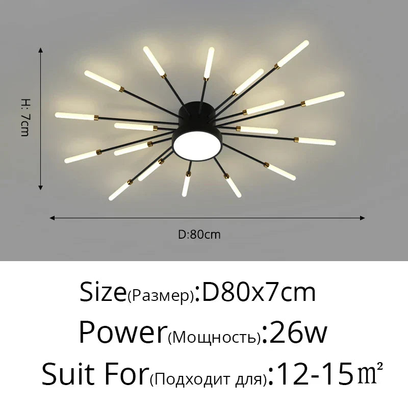 وحدة إضاءة سقف LED أكريليك DecorBites™ لغرفة النوم والردهة وغرفة المعيشة وغرف الأطفال، تصميم عصري لامع