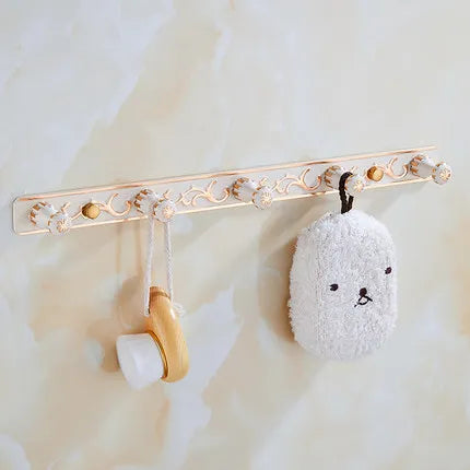 DecorBites™ Bathroom Accessories Set: Shelf, Towel Rack, Paper Holder, Toilet Brush Holder, Towel Hanger, Hooks