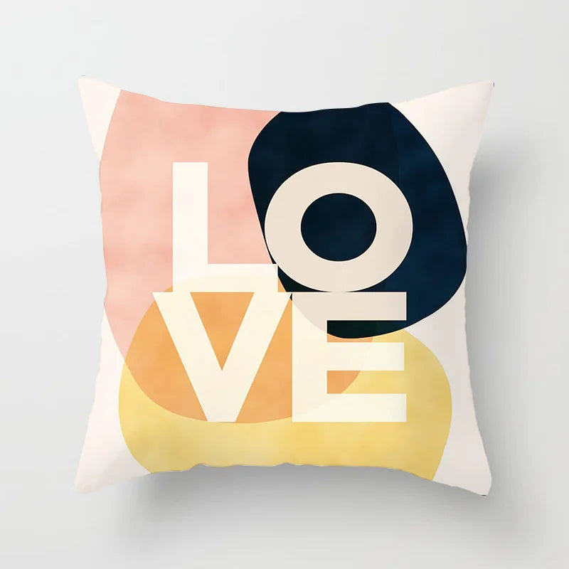 DecorBites™ Geometric Stitch Print Pillow Cover - Modern Minimalist Office Cushion