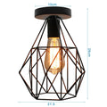DecorBites™ Iron Cage Chandelier Loft Ceiling Light for Kitchen Bedroom Living Room