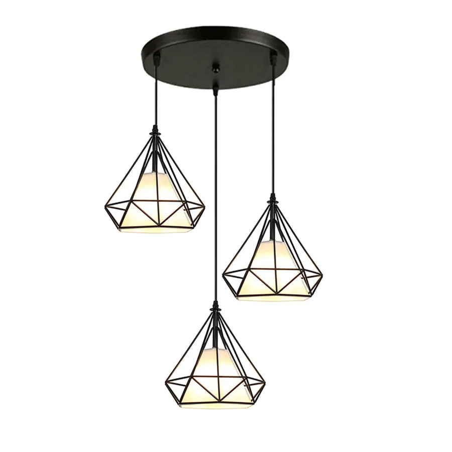 ثلاثي فوانيس الإضاءة المعلقة DecorBites™ Diamond لغرفة الطعام والمطبخ الحديثة