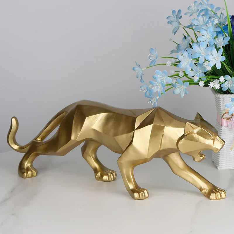 DecorBites™ Black Panther Resin Geometric Statue Decor Ornament