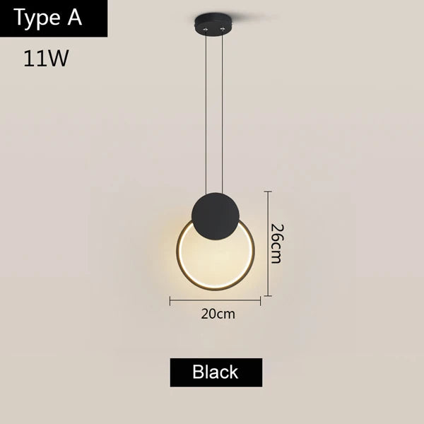 مصباح قلادة DecorBites™ LED ألومنيوم للمطبخ، المطعم، البار، غرفة المعيشة، غرفة النوم