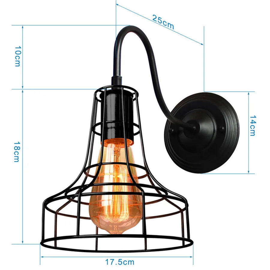 DecorBites™ Iron Cage Wall Sconce for Indoor Bedroom, Bar Counter, and ReadingAreaView