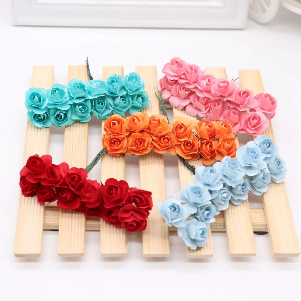 DecorBites™ 144pcs 2cm Artificial Paper Flowers for Wedding DIY Decoration