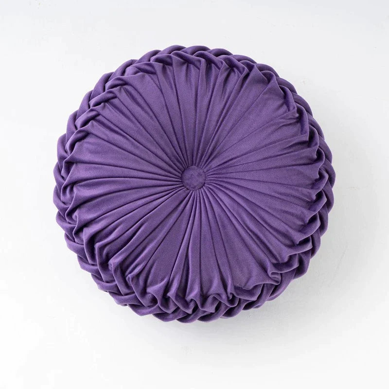 DecorBites™ 3D Pumpkin Vehicle Wheel Round Velvet Throw Pillow for Couch Decor