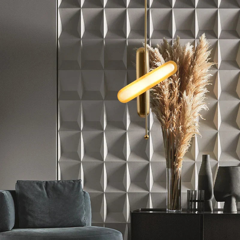 ثريا زجاجية حديدية ذهبية DecorBites™ لغرفة الطعام - إضاءة آرت ديكو