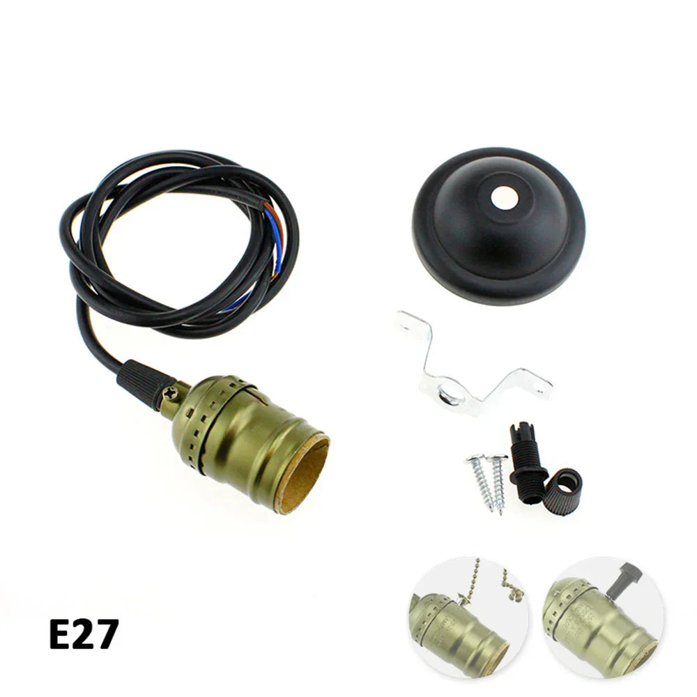مصباح سقف معلق صناعي من ديكور بايتس™ E27 90-265V بحامل لمبة إديسون لديكور المنزل بتصميم لوفت