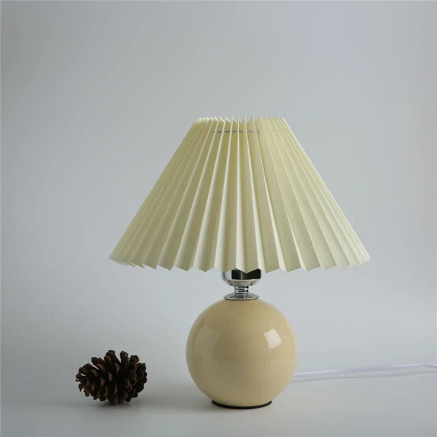Lampes de table japonaises DecorBites™ en céramique Abat-jour plissé pour salon Éclairage chaleureux pour chambre