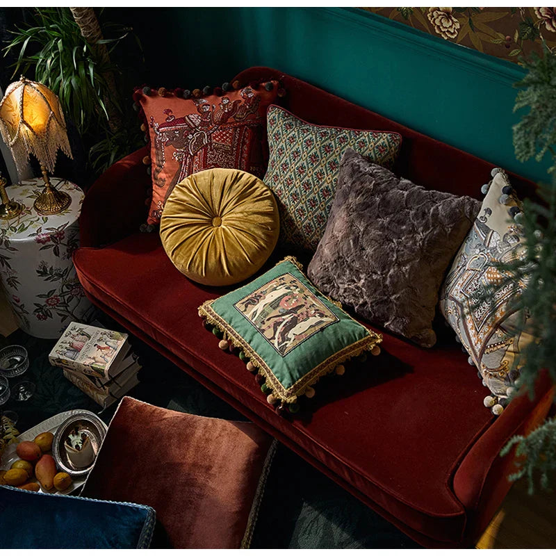 DecorBites™ American Luxe Retro Cushion Covers: Original Design Throw Pillow Case for Sofa
