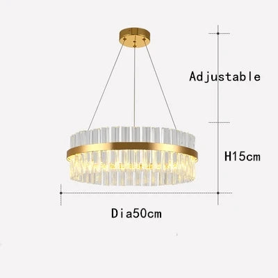 DecorBites™ Crystal Chandelier LED Ring Lamp for Dining Living Room & Bedroom