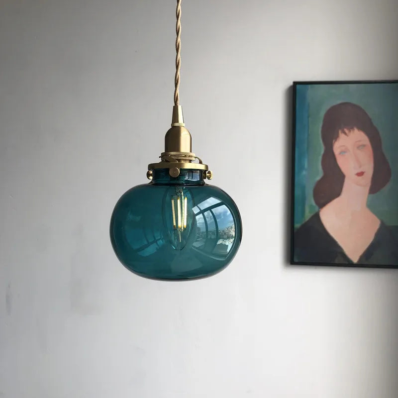 DecorBites™ Glass Ball Pendant Light: Nordic Modern LED Lamp for Bedroom and Bathroom