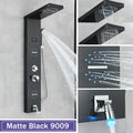لوح دش DecorBites™ LCD أسود LED مطري مع 5 رشاشات تدليك يثبت على الحائط