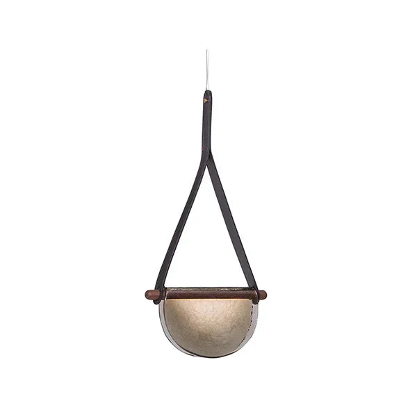 DecorBites™ Handmade Leather Glass Pendant Lamp for Room Restaurant Bedside - Modern Style