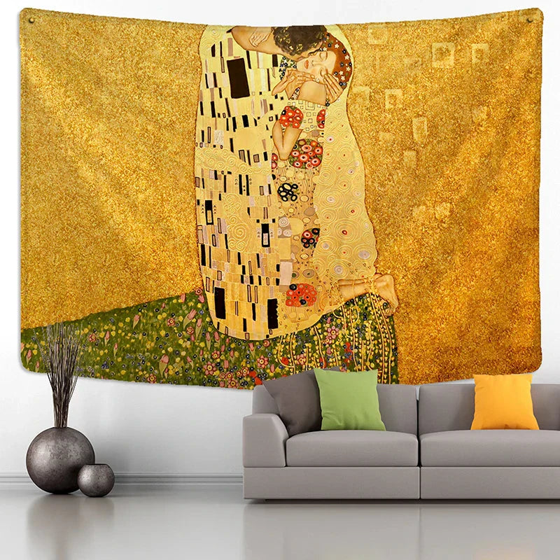 DecorBites™ غطاء جداري منسوج بزيت قُبلة ذهبي