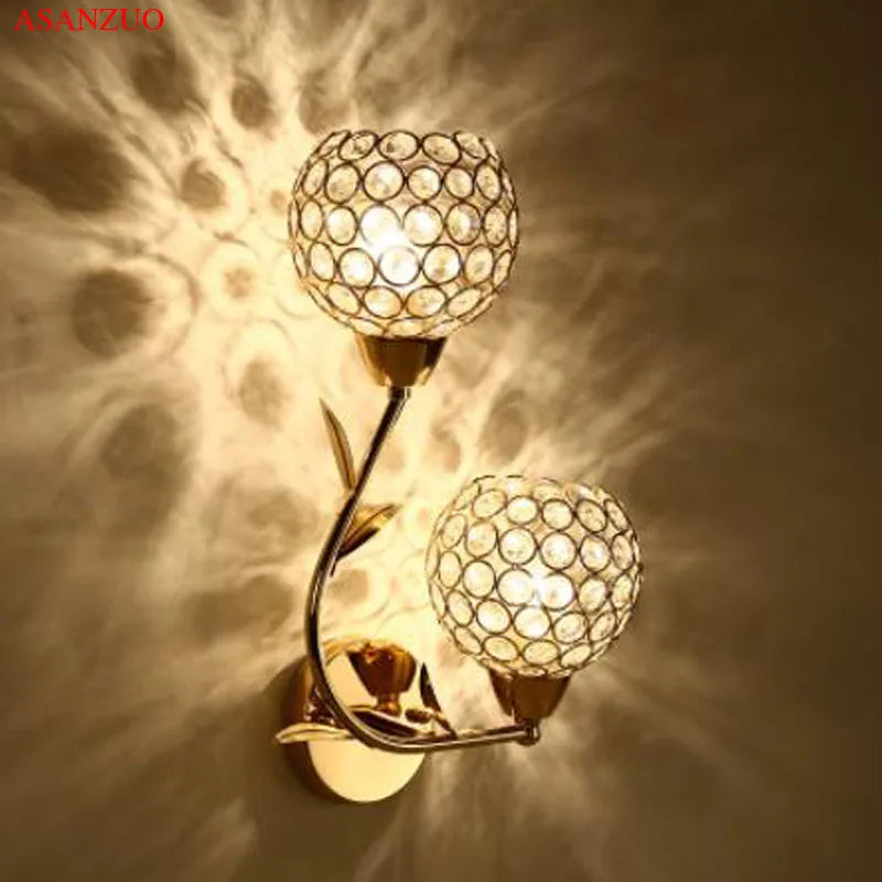 أباليك حائط كريستالية ذهبية DecorBites™ - وحدات إضاءة فاخرة لديكور المنزل
