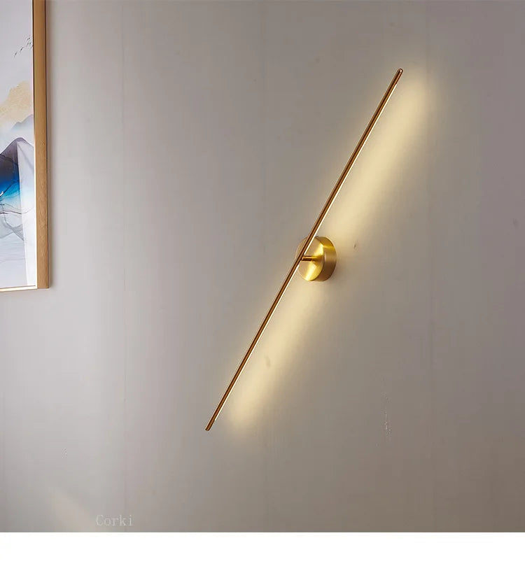 مصباح حائط DecorBites™ الذهبي ذو التصميم الهندسي لغرفة المعيشة وغرفة النوم وممرات الفنادق