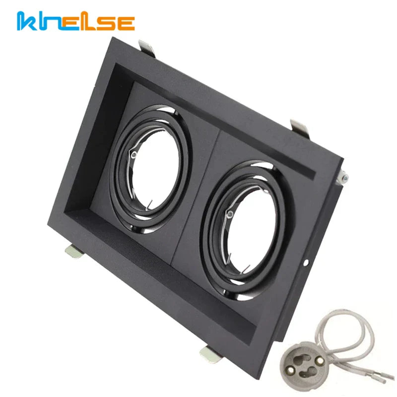 DecorBites™ Double Ring LED Ceiling Downlights GU10 MR16 Base Spot Lamps Holder Bracket