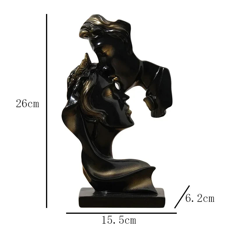 DecorBites™ 26cm Resin Kissing Couple Figurines - Valentine's Day Decor & Gift