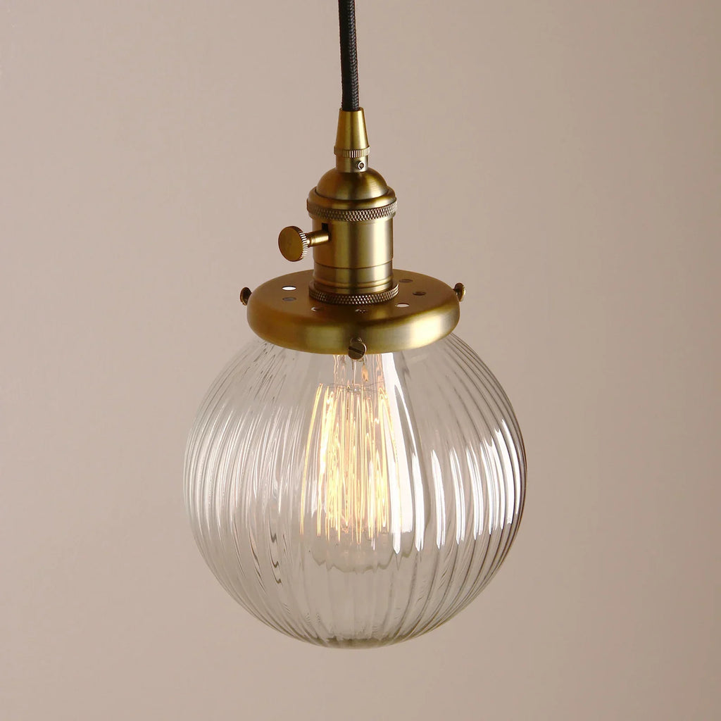 DecorBites™ Clear Glass Globe Pendant Lights E27 Hanglamp for Living Room Loft