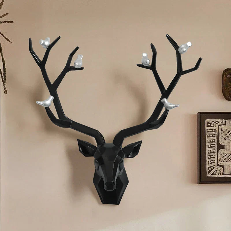 ديكور جدار رأس الغزال من DecorBites™ | تمثال حيوان تجريدي حديث لديكور المنزل
