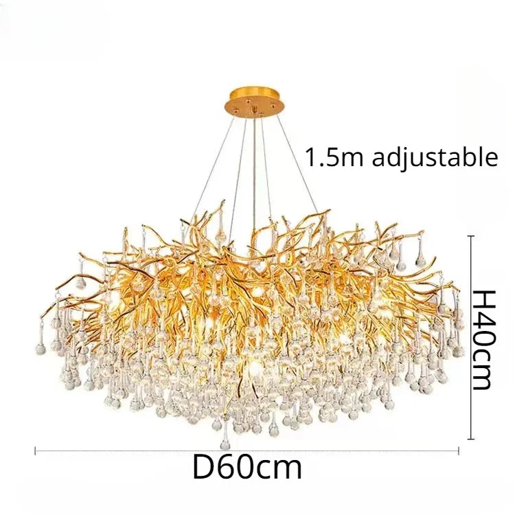 DecorBites™ Gloss Light Luxury Crystal Ceiling Chandelier for Living Room & Dining Room