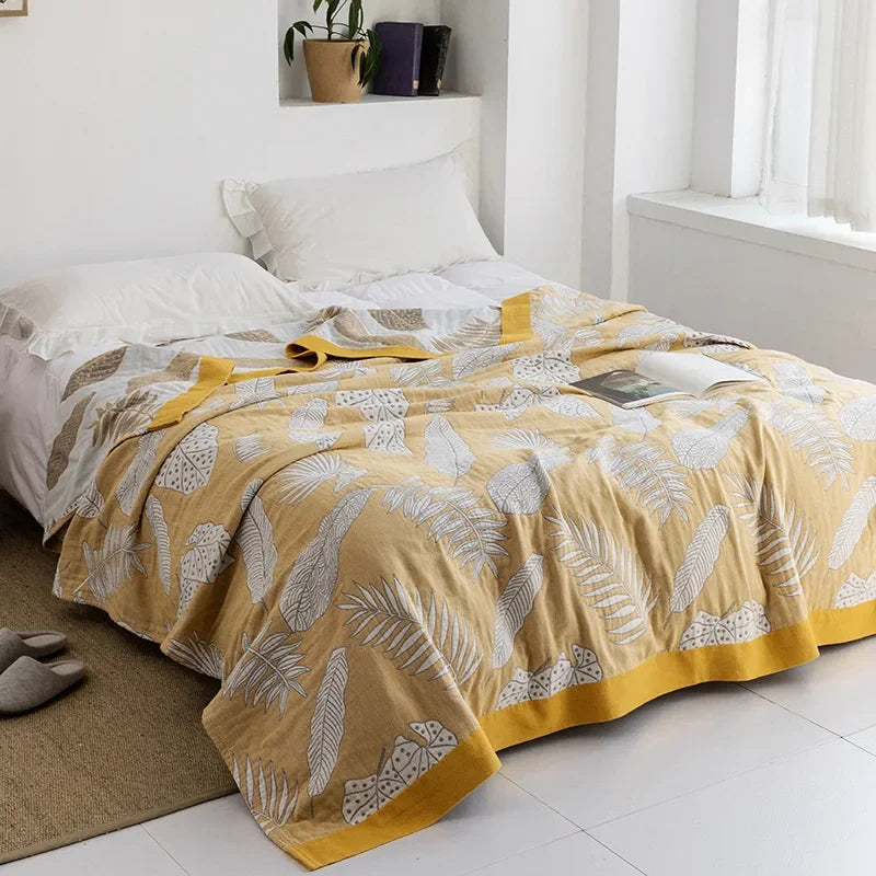 DecorBites™ Cotton Gauze Towel Throw Blanket - Soft and Cozy Bedspread for All Seasons