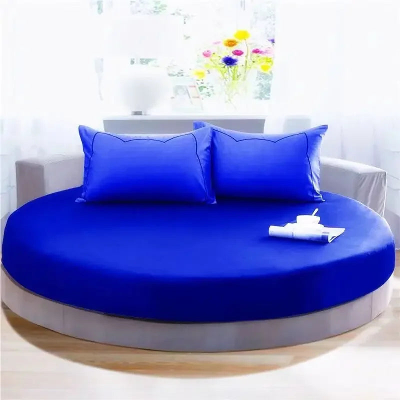 DecorBites™ Cotton Round Bed Sheet Set with Elastic Band, Soft & Skin-Friendly Fitted Sheets