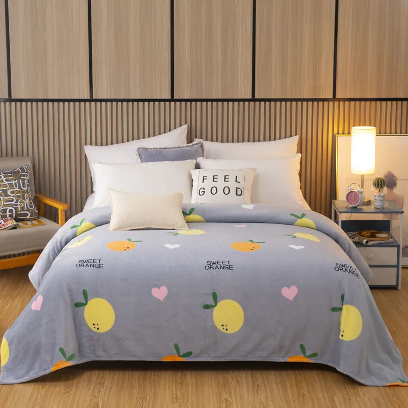 DecorBites™ Fruit Love Heart Sofa Blanket: Cozy, Thicken, Perfect for Home, Office, and Kids.