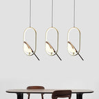 Rotatable Magpie Bird Metal Pendant Light in Gold or Silver