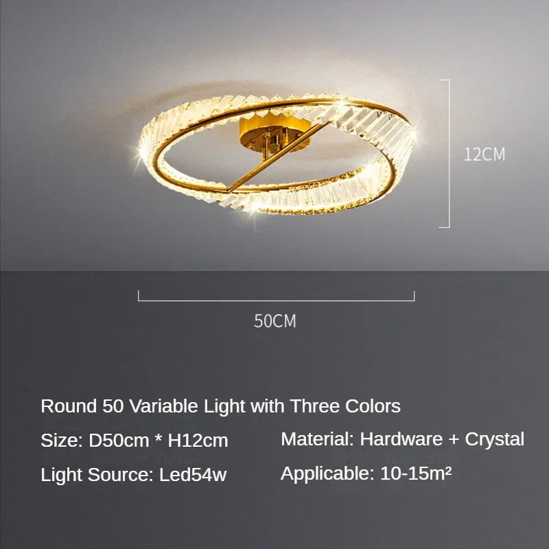 DecorBites™ Crystal LED Chandelier: Luxury Modern Bedroom & Living Room Ceiling Light