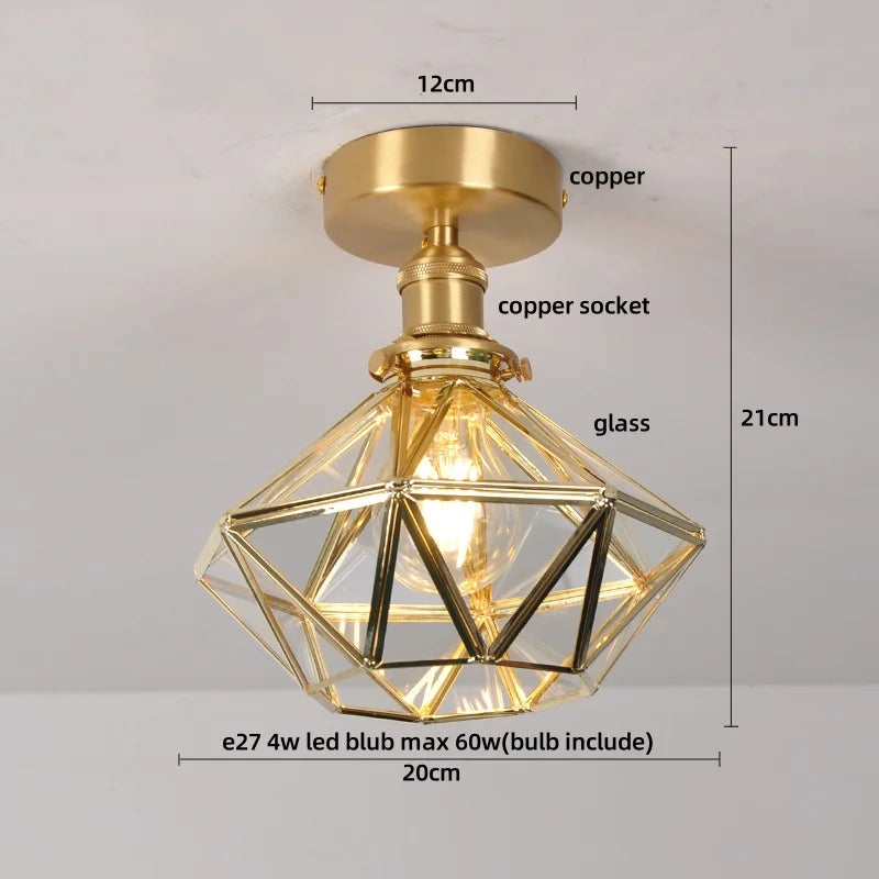 DecorBites™ Crystal Glass LED Ceiling Lamp Modern Luxury Interior Lighting Fixture