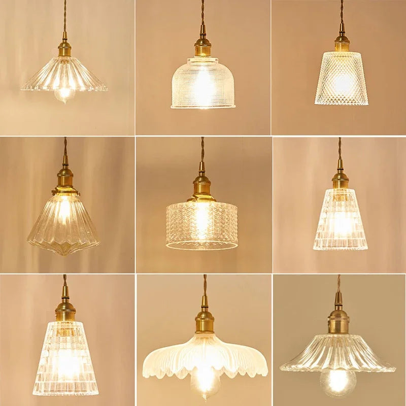 Nordic Glass Pendant Light in Brown and Polished Chrome