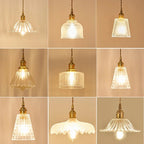 Nordic Glass Pendant Light in Brown and Polished Chrome